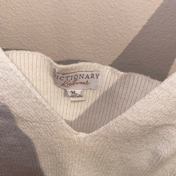 White Ribbed Knit Cropped Shirt Size XL - Picture 7 of 8